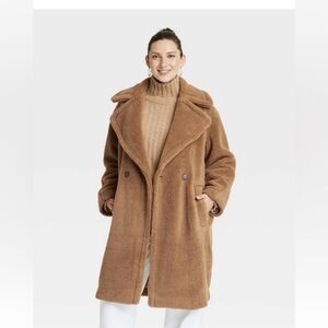 New Women's Faux  🧸 teddy bear Coat -
Universal Thread Teddy Brown S